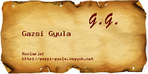 Gazsi Gyula névjegykártya